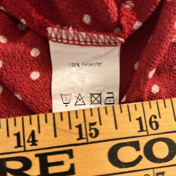 Relipop Women’s Wrap with Ruffle Hem Mini Red with white polka dot Dress - Picture 12 of 13